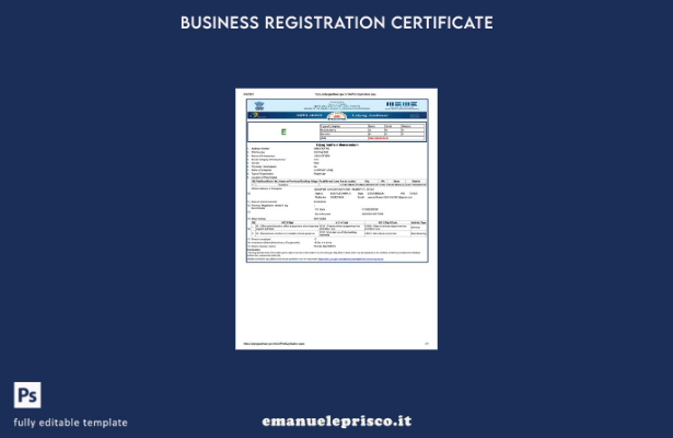 stile verificato Certificato di registrazione India Udyog Aadhaar Modello Word e